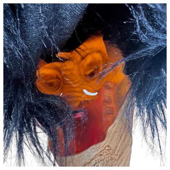 Adult Ugly Hairy Monster Mask With Blue Eyes Sharp Teeth Halloween Costume Party - Picture 8 of 8